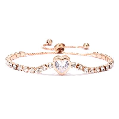 China CLASSIC hot style heart accessory pendant with popular telescopic diamond zircon bracelet bracelet wholesale for sale