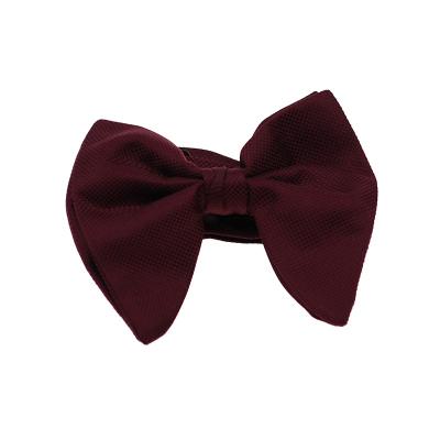 China Two Ply Bow Tie Ready To Ship Mens Microfiber Solid Jacquard Vintage Tuxedo Adjustable Oversized Formal Bow Tie Pre Tied Large Poly for sale