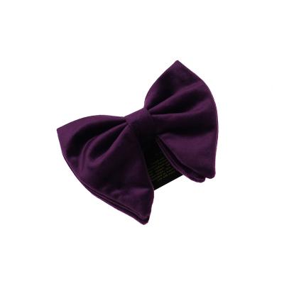 China Wholesale Two Ply Bow Tie Solid Satin Plain Banded Large Velvet Adjustable Vintage Look Unique Bow Tie for sale