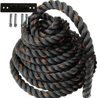 China 25mm 38mm Heavy 50mm Battle Exercise Rope For Strength Training Cardio Workout Fitness With Anchor EL-BR1010 for sale