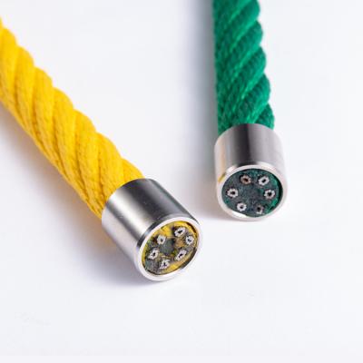 China Polyester & Stainless Steel Wire 6 Yarn 16Mm 6*8+Fc Twisted Polyester Playground Rope Reinforced Combination Nets Climbing Kids for sale