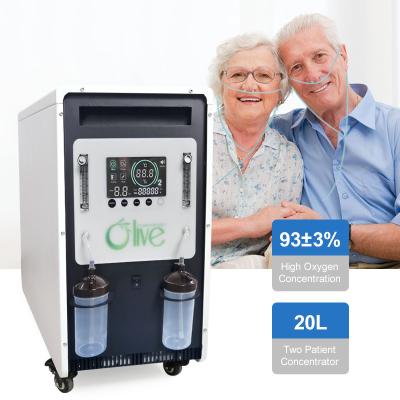 China Large screen timing function LPM 15l medical oxygen concentrator hospital and homecare China Concentrador De Oxigeno Doble Flujo 20 with best price for sale