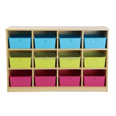 China Modern kids cabinets with colored plastic box for sale