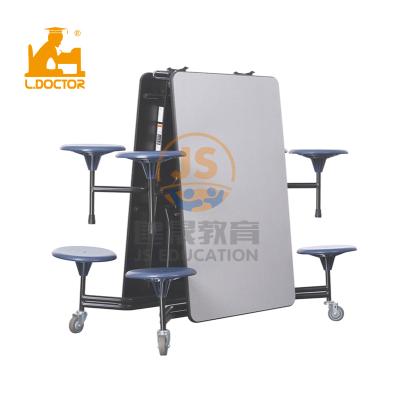 China Modern Folding Student Cafeteria Wheel Dining Table School for sale