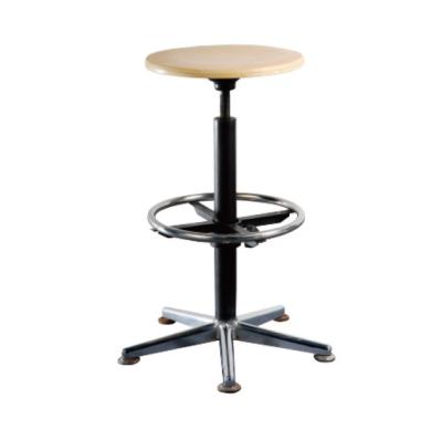 China Modern Round Stainless Steel Swivel Bar Stools With Wood Top for sale