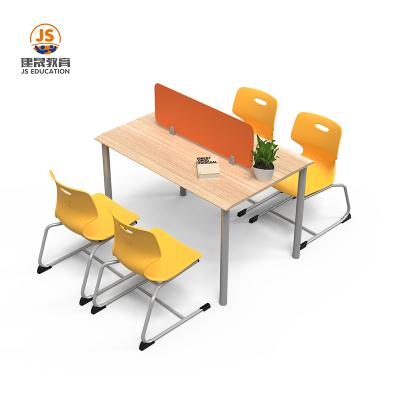 China Simple Commercial Furniture Steel Structure School Library Furniture Table And Chair for sale