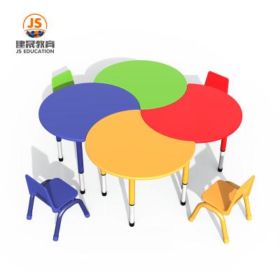 China Kindergarten nursery hign environmental protection children table environmental furniture material and plastic chair set for sale