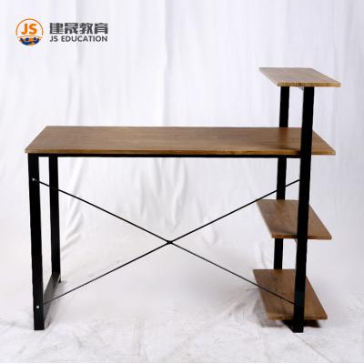 China Simple style home office furniture foldable wooden computer desk table with book shelves for sale