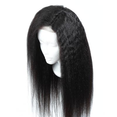 China Yaki Curly Straight Wig 13x4 Lace Front Human Hair Wigs Remy Brazilian Hair Pre Plucked Lace Frontal Wig For Black Women for sale