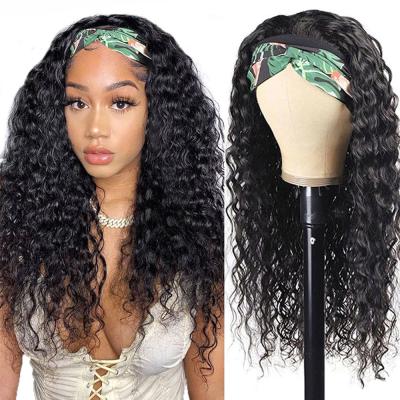 China Wholesale Raw Straight Virgin Remy Human Cuticle Aligned Water Wave Indian Hair Lace Up Non Lace Wigs Headband 100% Hair For Black Women for sale