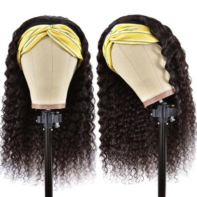 China Wholesale Straight Deep Wave Indian Headband Hair Wig Cuticle Aligned Hair Lace Up Non Closure Wigs For Black Women In Stock for sale