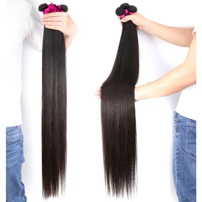 China Wholesale Straight Mink Brazilian Straight Hair Weaving Bundles 30 32 34 36 Inch 100% Cuticle Aligned Hair Extension Weft Double Ended for sale