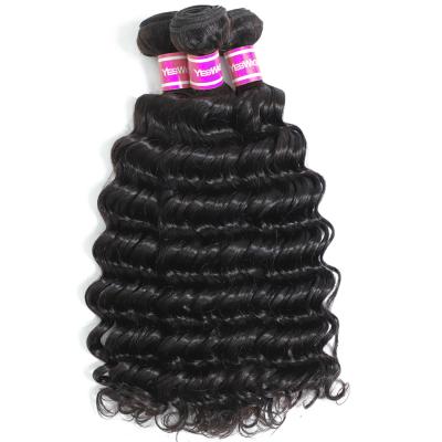 China Deep Wave 30 40 Inch Deep Wave Bundles Deep Wave Double Full Thick Extension Weft Ends Aligned Mink Brazilian Human Hair Cuticle Wholesale for sale