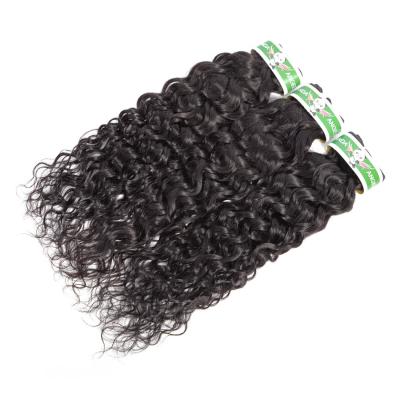 China Hot Selling Mink Cuticle Aligned Hair Water Color 1B Hair Weave Bundles Cheap Seller Cambodian Water Wave Hair Extension Natural Hair Weave Bundles for sale