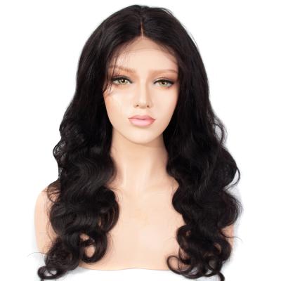 China New Popular Body Wave Brazilian Virgin Hair Natural Black Body Wave 4X4 Lace Up Closure Wig Hair Lace Front Wigs For Black Women Wig for sale