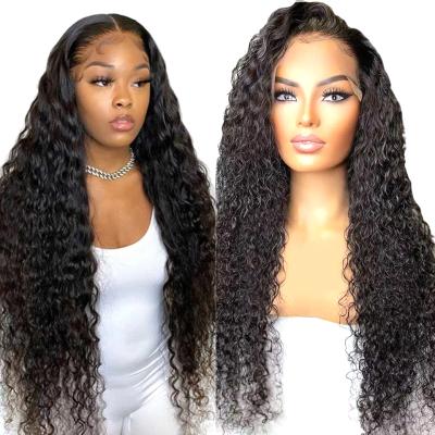 China Popular 13X4 Water Wave Lace Front Hair Wig Cuticle Aligned Virgin Malaysian Natural Water Wave Lace Front Wigs For Black Women for sale