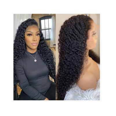 China Unprocessed Natural Brazilian Mink Human Hair Closure Deep Wave Virgin Wig For Color Women Deep Curly Wave Hd Swiss Lace Front Wig Full for sale