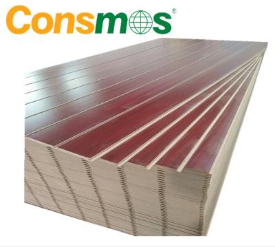 China CONSMOS 15mm/16mm/17mm/18mm Melamine Moistureproof Paper Faced MDF Board/Slotted MDF/Waterproof Grooved MDF for sale