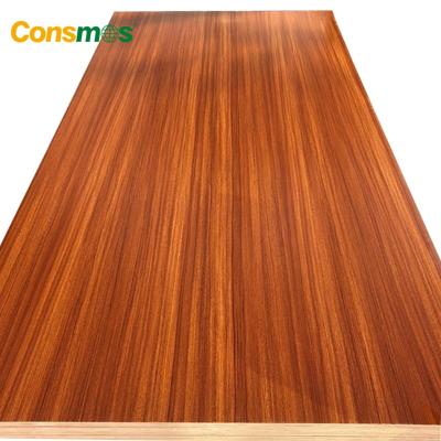 China Consmos Water Proof Scratch Proof Resistant Wood Grain Texture Melamine Plywood for sale