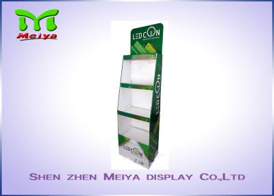 China 3 Tiers Green color custom cardboard displays shelf  for LED bulbs for sale