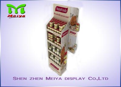 China 4 Tiers supermarket custom cardboard displays for cooking pineapple sauce for sale