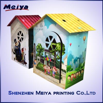 China CMYK / Pantone Printing Cardboard Kids Toys , Corrugated cardboard house for sale