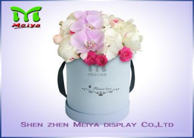 China Romantic Beautiful Flower Gift Luxury Flower Box With Ribbon , Flower Hat Box for sale