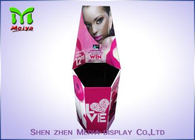 China Cmyk Corrugated Paper Cosmetic Display Stand / Dump Bins Retail For Make Up Shops for sale