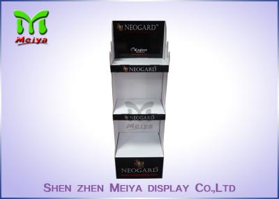 China Black Color With Logo Printing Cardboard 3 Shelf Display standee for sale