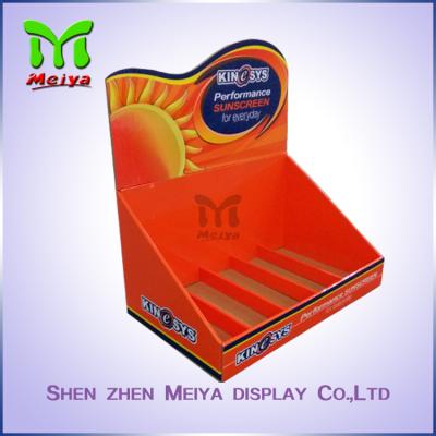 China Retail Store Small Pop up Paper Counter Table Display Sun Cream PDQ Counter Top Display for sale