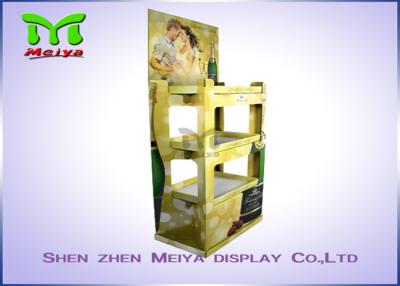 China Eye-catching Corrugated Paper Wine Racks Customized Cardboard Display Stand for Alcohol for sale