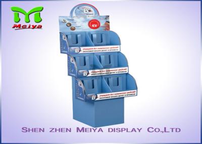 China Paper Cardboard Floor Displays With 6 Boxes Stand for Books Magazines Textbooks for sale