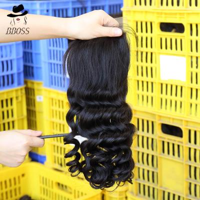 China Loose Wave No Tangle No Hair Closure Shedding Pieces Easy To Dye Brazilian Hair Closure, Loose Wave Closure, Hair With Closure for sale