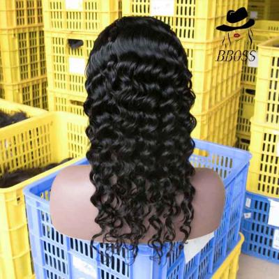 China Best Selling Raw Deep Wave Virgin Pre Styled Lace Wigs Human Hair Wig, 30inch Brazilian Remy Human Hair Lace Wig, Hair Wave Wig for sale