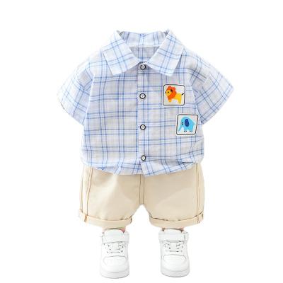 China 2022 Anti-wrinkle New Baby Boy Set Baby Boy Set Two Piece Clothing Western Style Shirt for sale