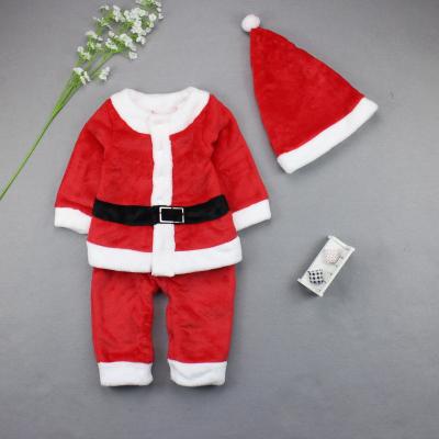 China Anti-Shrink Winter Velvet Fabric Baby Boy Christmas Clothing Set Coral for sale