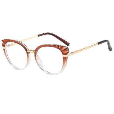 China New Fashion Mirror Candy Color Blue Clear Proof Flat Glasses Oval Frame Different Spring Leg Men And Women Glasses for sale