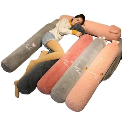 China Cartoon Super Soft Cylindrical Animal Pillow Lazy Plush Toy Children Rabbit Doll for sale