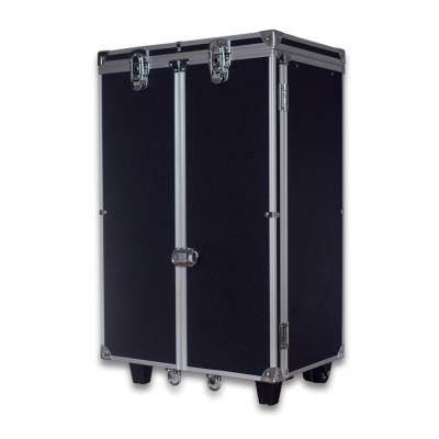 China Carry Jewelry Jewelry Display Case with Wheeled Trolley Carry Jewelry Black Jewelry Case for sale