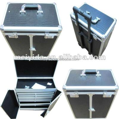 China Aluminum Trolley Flight Aluminum Tool Case With Removable Trays D-1188A for sale