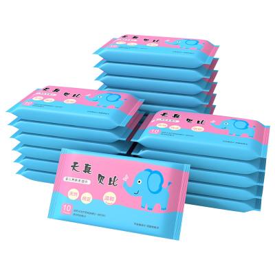 China Daily Life Cleaning Small Pack 10 Pcs Baby Wet Wipes Professional Manufacturer Wet Wipes For Baby for sale