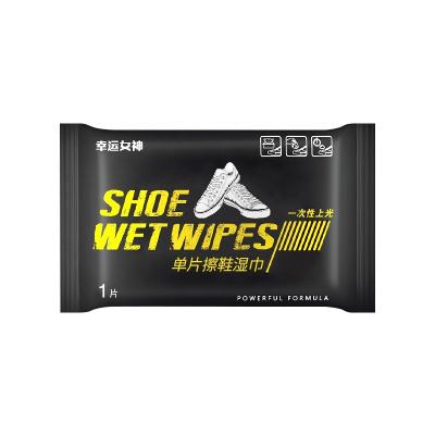 China Indibidual Portable 1pcs Convenience Packed Wet Shoe Wipes For Shoes Cleaning for sale