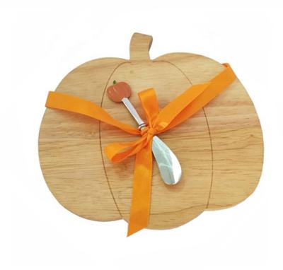 China Sustainable Pumpkin Shaped Cheese Board With Cheese Spreader for sale