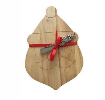 China Sustainable Santa Claus Shape Cheese Board With Butter Spreader for sale