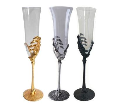 China With Skeleton Hand Goblet Wholesale Skeleton Hand Champagne Glass for sale