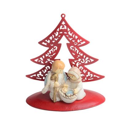 China Decoration Make Christmas Red Pine Baby Jesus Birth Christmas Party Decoration for sale