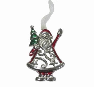 China Zinc Alloy Christmas Ornament Hanging Decorative Santa Claus Ornament for sale