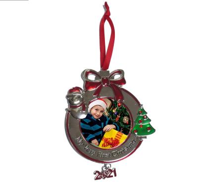 China 2021 Family Zinc Alloy Customizable First Christmas Baby Hanging Ornament for sale