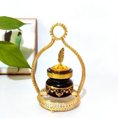 China Tibetan Incense Ceramic Censer with Metal Holder for sale