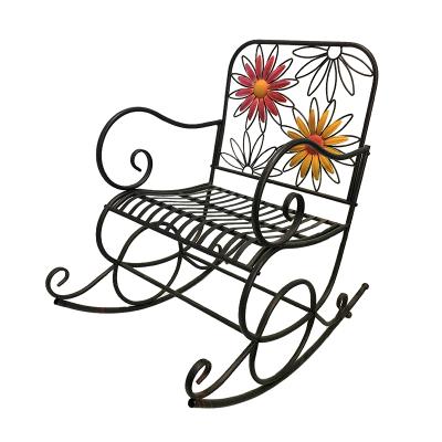 China Traditional Customize Occasional Garden Chair Iron Metal Rocking Chair High Quality Stock And Customized for sale